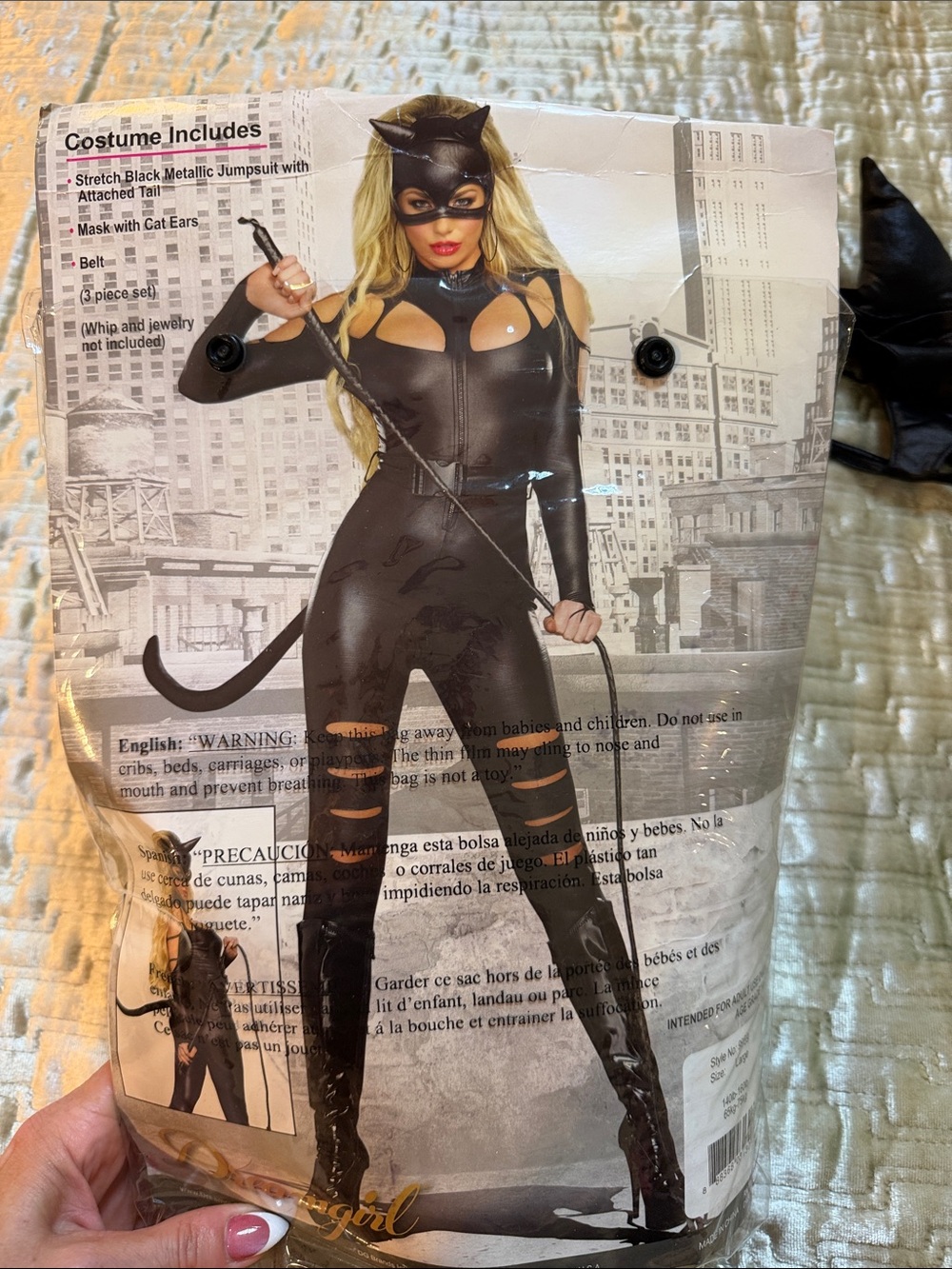 Women's Black Catwoman Style Reptile Costume - Black